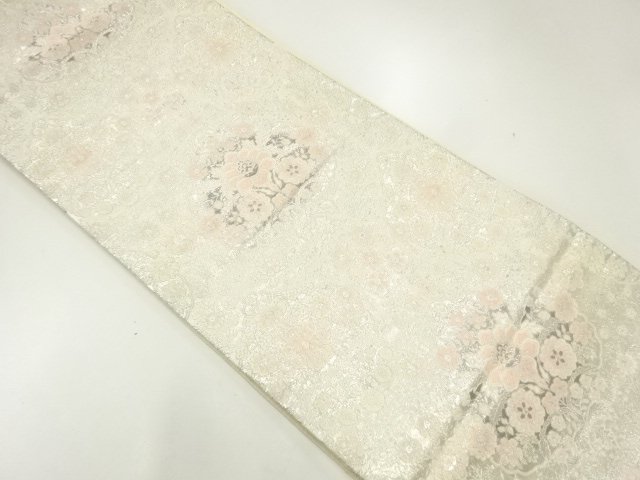 JAPANESE KIMONO / ANTIQUE FUKURO OBI / SILK / WOVEN FLORAL SARASA